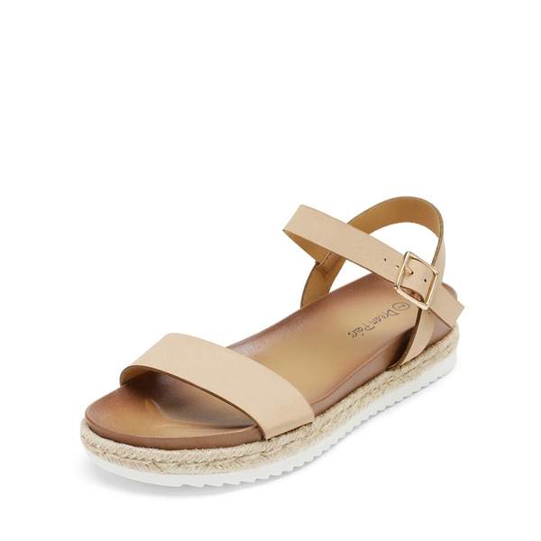 Espadrille Platform Sandals - NUDE PU -  0